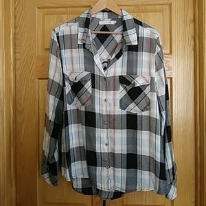 Plaid button down shirt